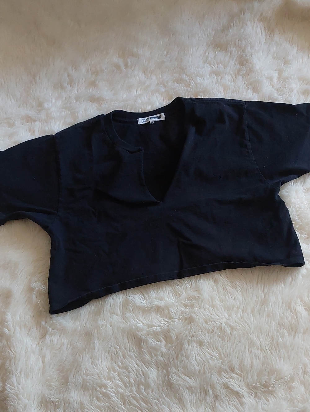 Joah Brown Black Cropped Tee